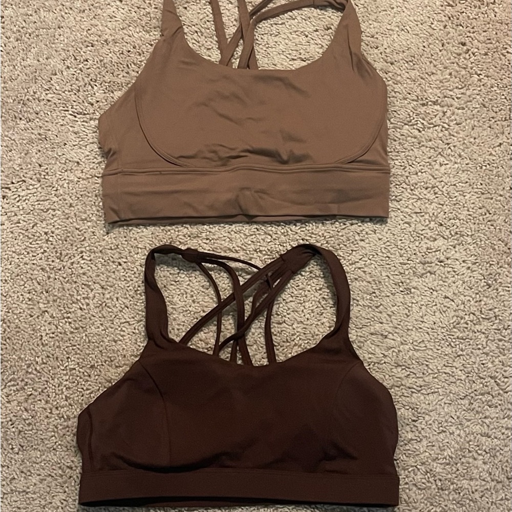Women's Brown and Dark Brown Sports Bras
